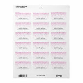 Roze Glitter Baby shower Adres Etiket (Full Sheet)