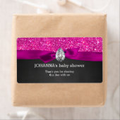 Roze Glitter Baby shower Chalkboard Waterfles Etiket (Insitu)