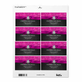 Roze Glitter Baby shower Chalkboard Waterfles Etiket (Full Sheet)