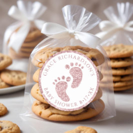 Roze Glitter Baby shower Favoriet Sticker