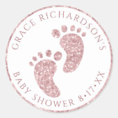 Roze Glitter Baby shower Favoriet Sticker (Voorkant)
