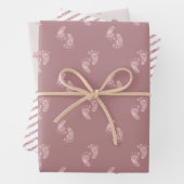 Roze Glitter Baby Voeten Baby shower Wrapping Pape Inpakpapier Vel (In situ)