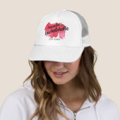 Roze Glitter Bachelorette Bridesmaid Script Trendy Trucker Pet (In situ)