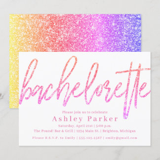 Roze Glitter Bachelorette Kaart