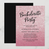 Roze glitter Bachelorette Party Invitation Kaart (Voorkant / Achterkant)