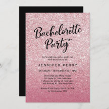 Roze glitter Bachelorette Party Invitation
