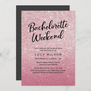 Roze Glitter Bachelorette Weekend Uitnodiging