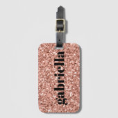 Roze glitter bagagelabel (Voorkant (verticaal))