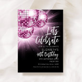 Roze Glitter Bal Feest Kaart