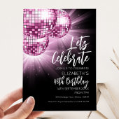 Roze Glitter Bal Feest Kaart
