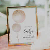 Roze Glitter Ballonnen 1e Verjaardag Budget Welkom