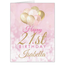 Roze Glitter Ballonnen 21e verjaardag GROOT