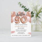 Roze Glitter-ballonnen 90th Birthday Party (Staand voorkant)