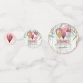 Roze Glitter Ballonnen Eucalyptus Baby Meisje Douc Confetti (Voorkanten)