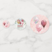 Roze Glitter Ballonnen Eucalyptus Baby Meisje Douc Confetti (Achterkanten)