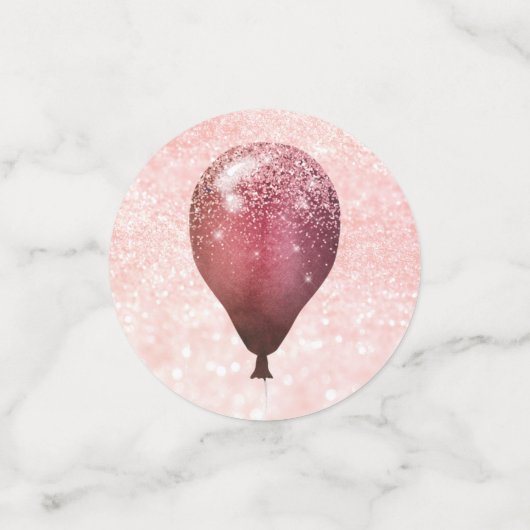 Roze Glitter Ballonnen Eucalyptus Baby Meisje Douc Confetti (Kleine voorkant)