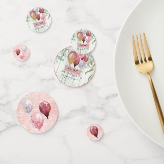 Roze Glitter Ballonnen Eucalyptus Baby Meisje Douc Confetti (Groep)