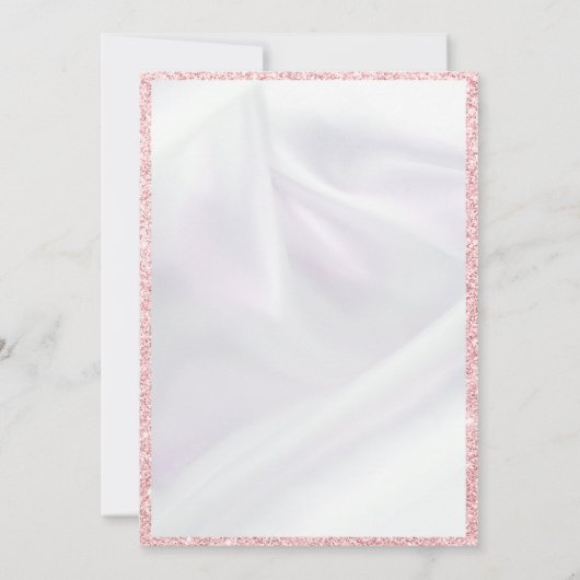 Roze Glitter Ballons op Satijn Sweet 16 Verjaardag Kaart (Achterkant)