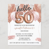 Roze Glitter Balloons 50th Birthday Party (Voorkant)