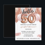 Roze Glitter Balloons 50th Birthday Party<br><div class="desc">Elegant faux zilver en roze glitterballonnen op de bovenste rand. Alle tekst kan worden aangepast en kan eenvoudig worden gewijzigd voor uw eigen wensen. Grote elegant bespaart het ontwerp van de sjabloon van de verjaardagsfeestdag. Elk jaar kan de leeftijd worden gewijzigd</div>