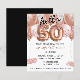 Roze Glitter Balloons 50th Birthday Party