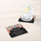 Roze Glitter Balloons 50th Birthday Save the Date Kartonnen Onderzetters (Insitu)