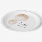 Roze Glitter Balloons Meisje Eerste Verjaardag Par Papieren Bordje (Gekanteld)