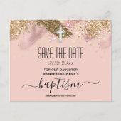 Roze glitter-baptisme sparen de Date Budget (Voorkant)