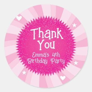 Roze Glitter Barbie Dank Je Favoriet Stickers