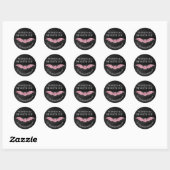 Roze Glitter Bat Zelfgemaakte Halloween Ronde Sticker (Vel)