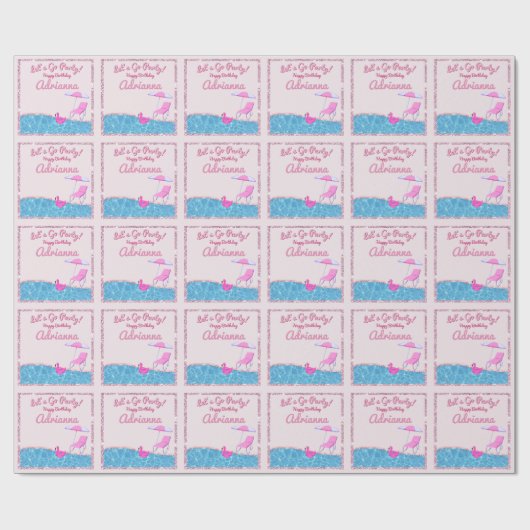 Roze Glitter Beach Party Cadeaupapier (Vlak)