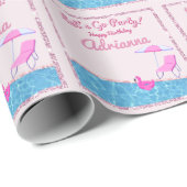 Roze Glitter Beach Party Cadeaupapier (Rol Hoek)