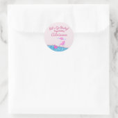 Roze Glitter Beach Party Ronde Sticker (Tas)
