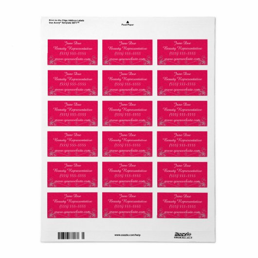 Roze Glitter Beauty Brochure Sticker (Full Sheet)