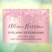 Roze Glitter Beauty Business Raamsticker (Vel 3)