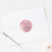 Roze Glitter Beauty Ronde Sticker (Envelop)