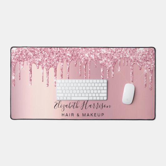 Roze Glitter Beauty Services Bureaumat (Keyboard & Muis)