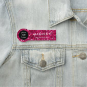 Roze Glitter bedrijfs Werknemer Naam Logo Badge (In situ)