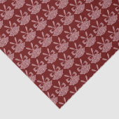 Roze Glitter Bells op Red Holiday Tissuepapier (Detail)