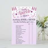 Roze glitter Birthday Ever of Nooit Game (Staand voorkant)