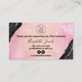 Roze Glitter Black Hartelijk dank voor uw aankoop Visitekaartje (Achterkant)