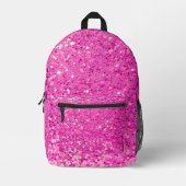 Roze Glitter Bling Bedrukte Rugzak (Voorkant)