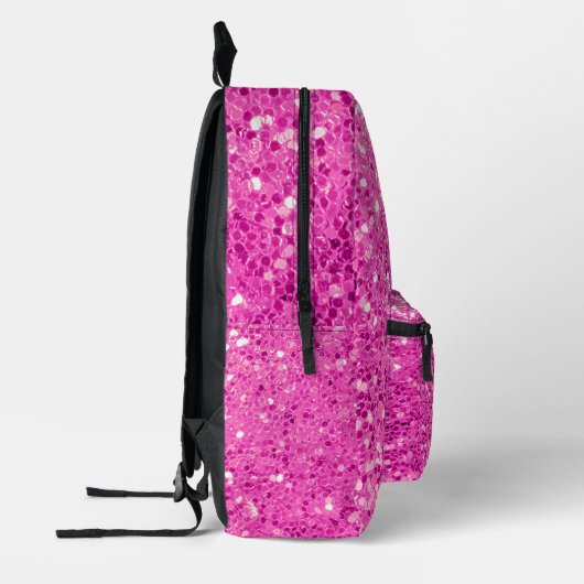 Roze Glitter Bling Bedrukte Rugzak (Links)