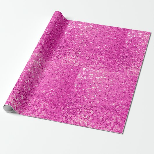 Roze glitter bling cadeaupapier (Uitgerold)