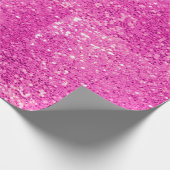 Roze glitter bling cadeaupapier (Hoek)