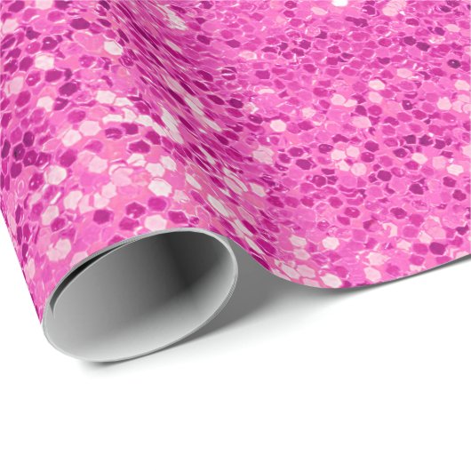 Roze glitter bling cadeaupapier (Rol Hoek)