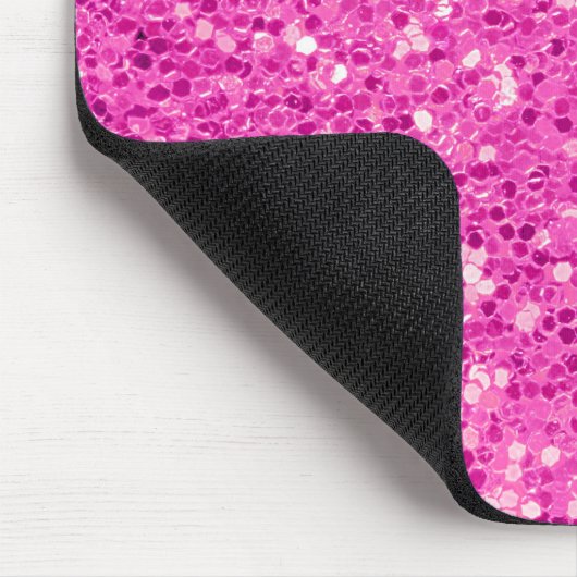 Roze Glitter Bling Muismat (Hoek)
