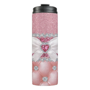 Roze Glitter Bling Thermosbeker