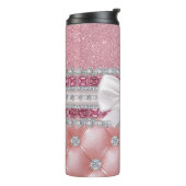 Roze Glitter Bling Thermosbeker (Gedraaid links)