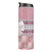 Roze Glitter Bling Thermosbeker (Geroteerd rechts)